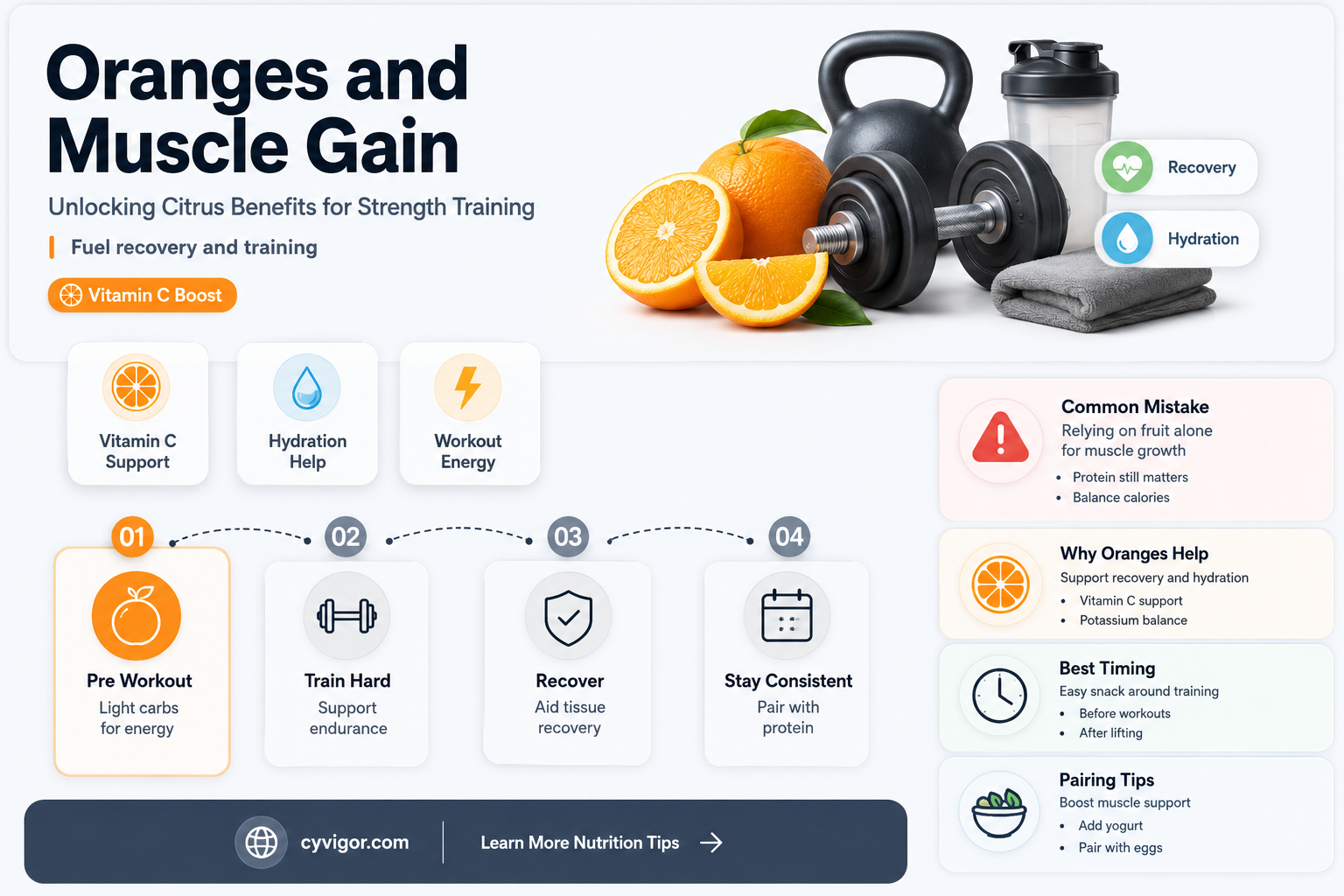 are oranges good for muscle gain