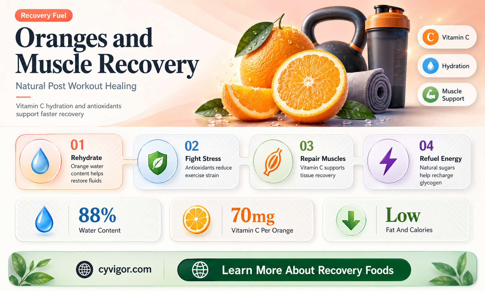 are oranges good for muscle recovery