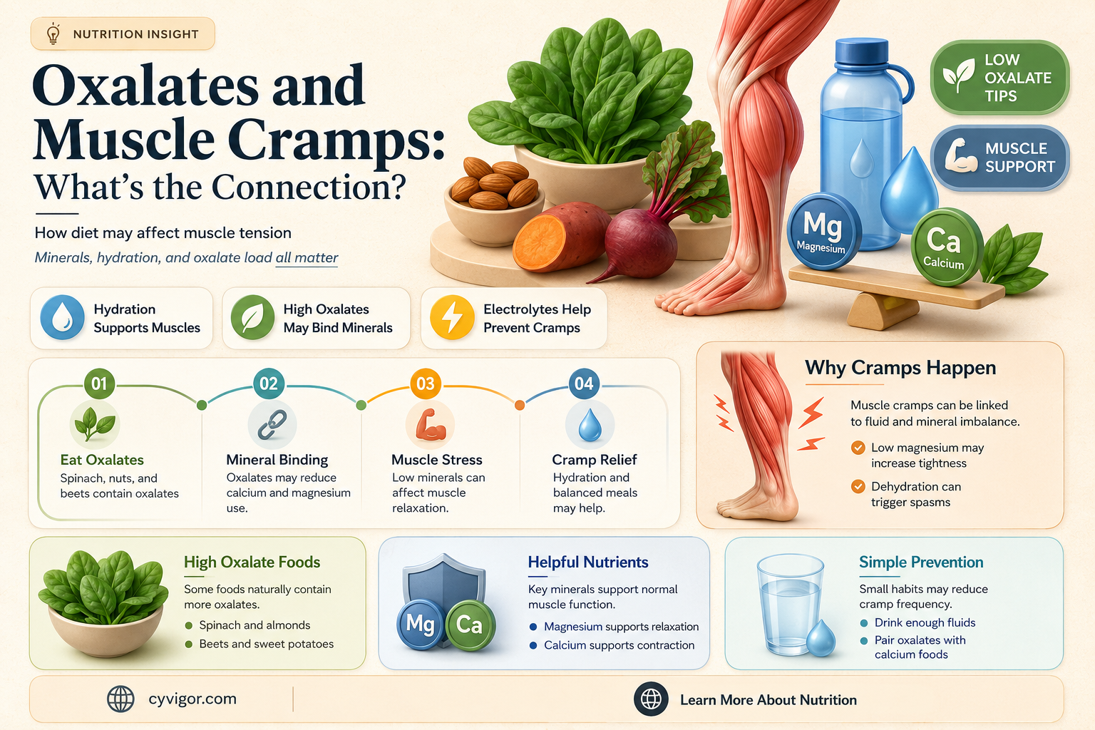 are oxalates the cause of muscle cramps