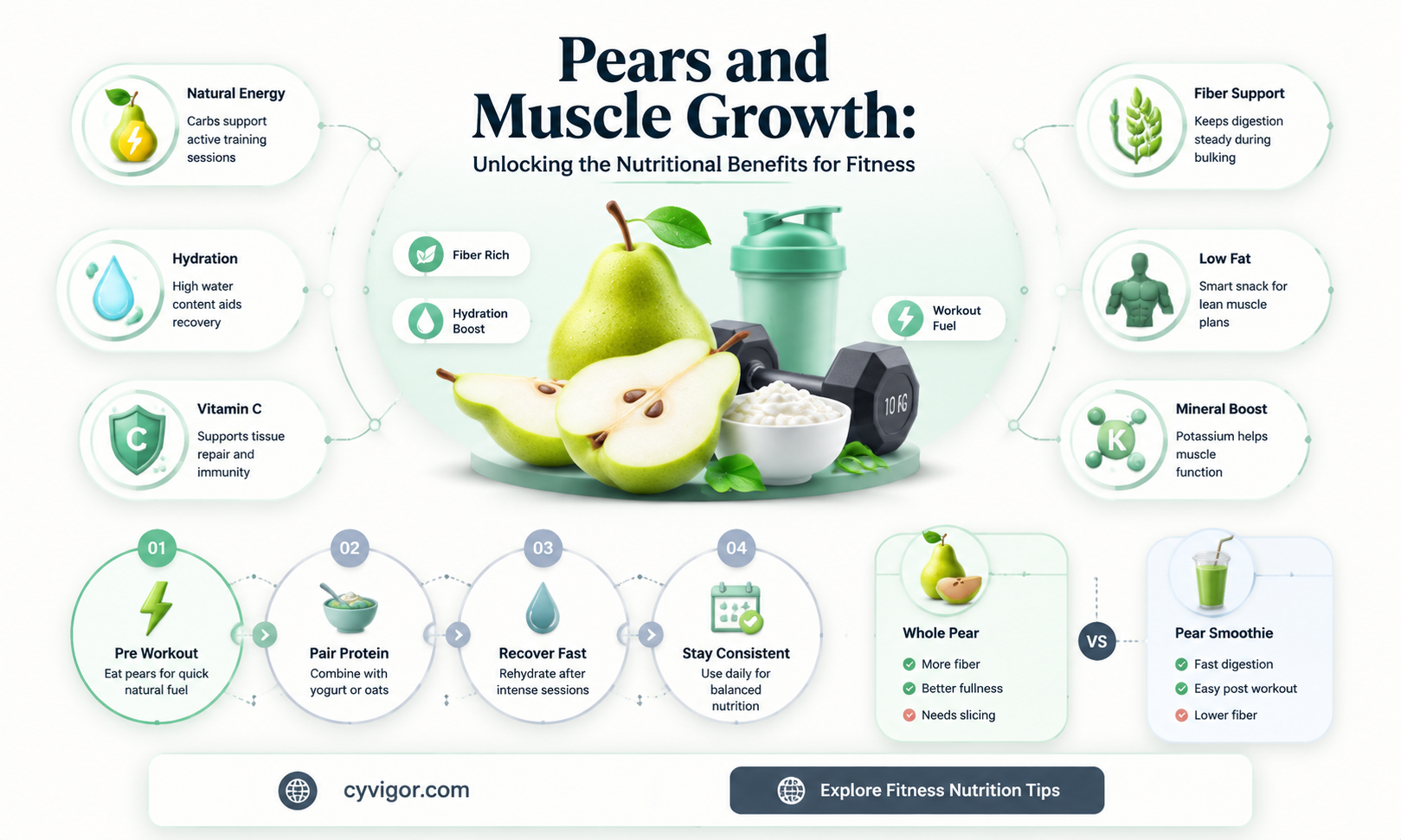 are pears good for muscle growth