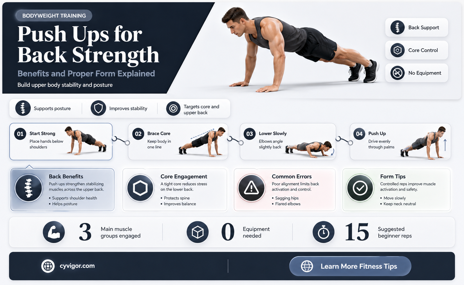 are push ups good for back muscles