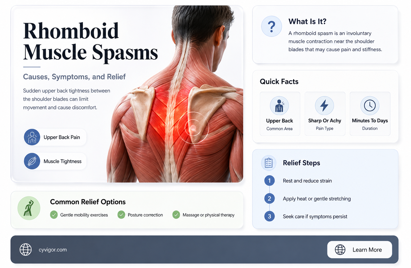 are rhomboid muscle spasms painful