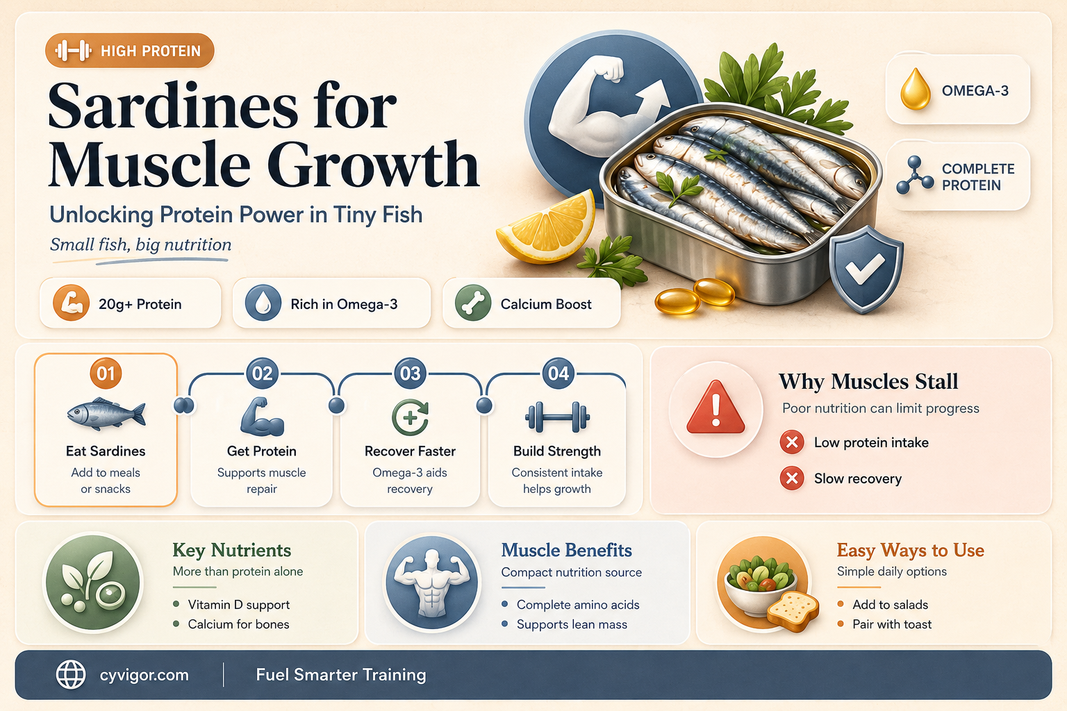 are sardines good for muscle growth