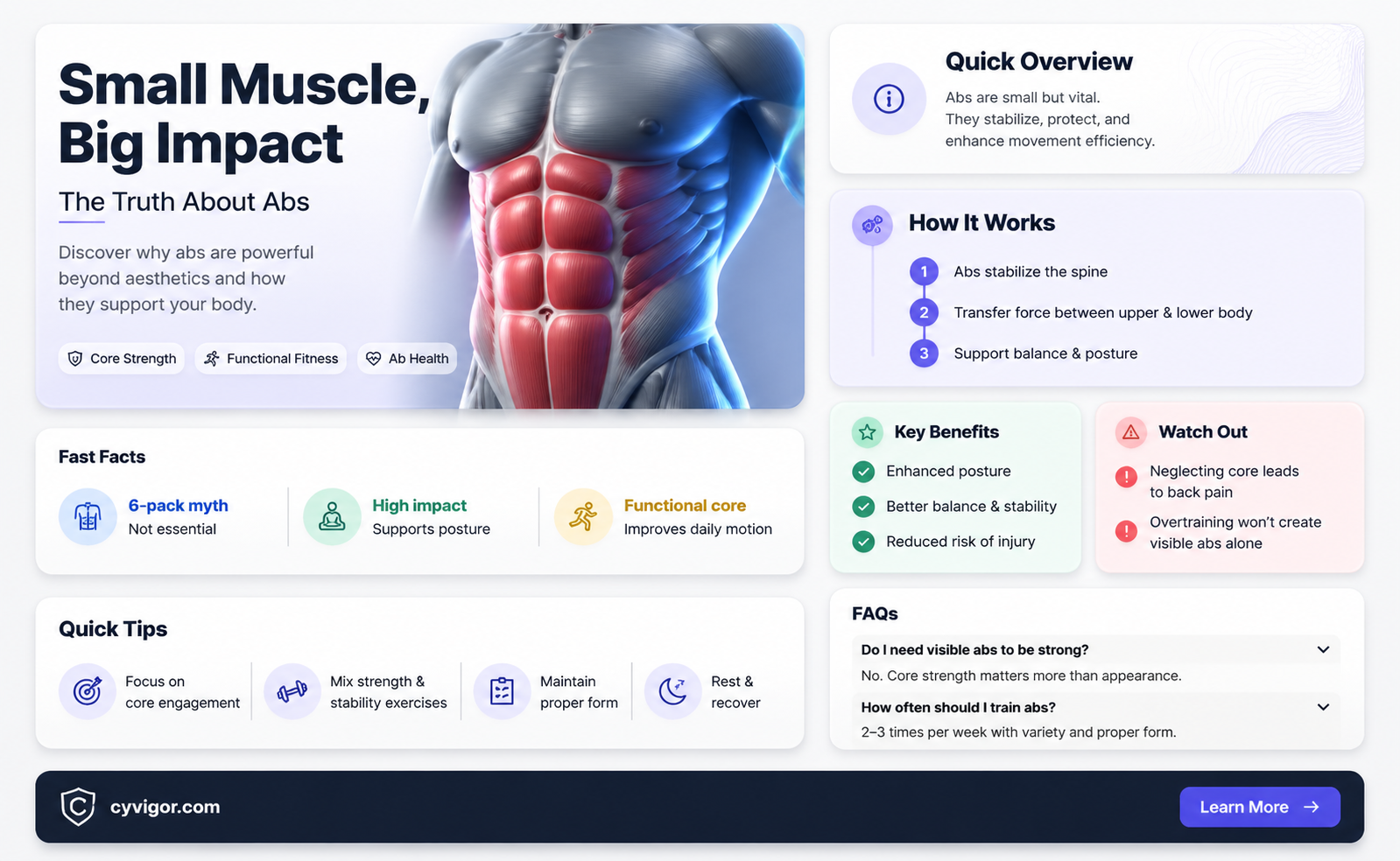 are abs small muscles