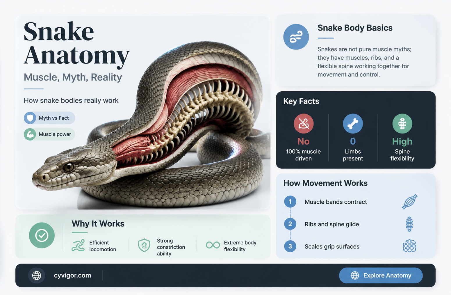 are snakes pure muscle