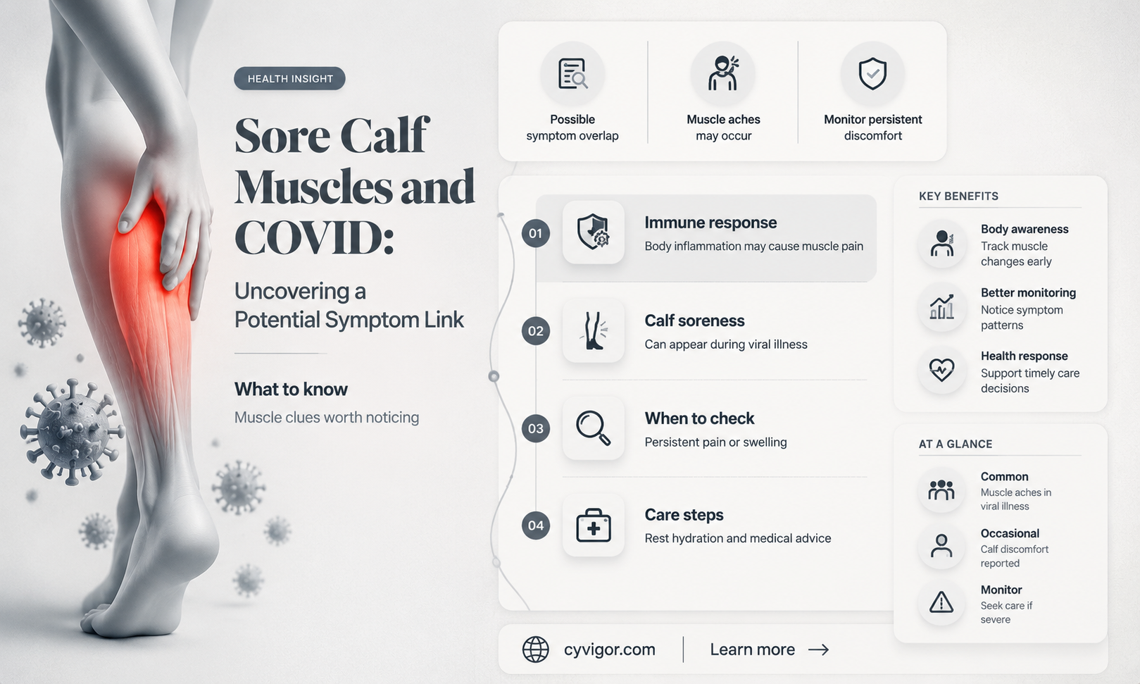 are sore calf muscles a symptom of covid