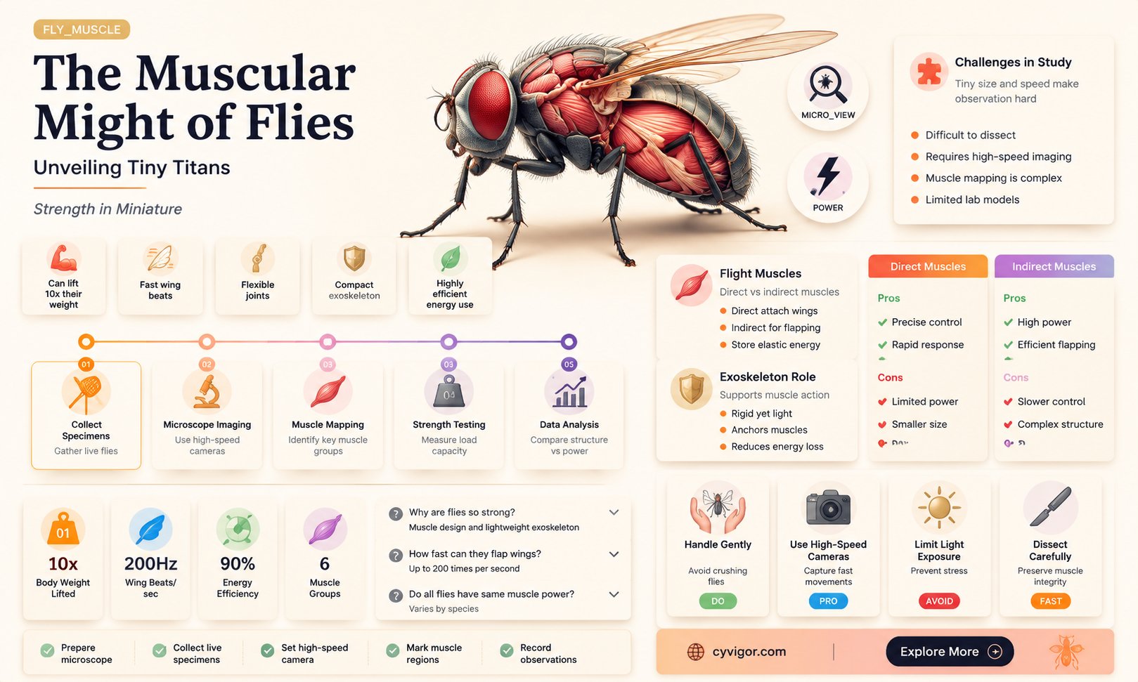 are fly muscles unicellular