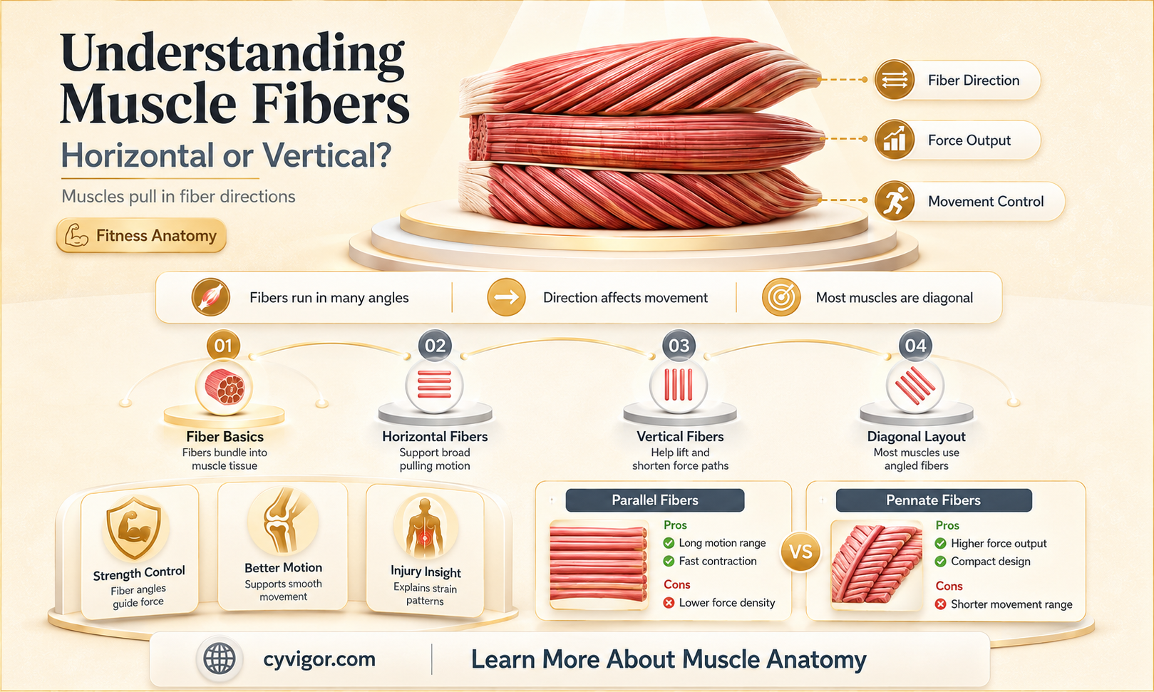 are muscles always horizontal lines