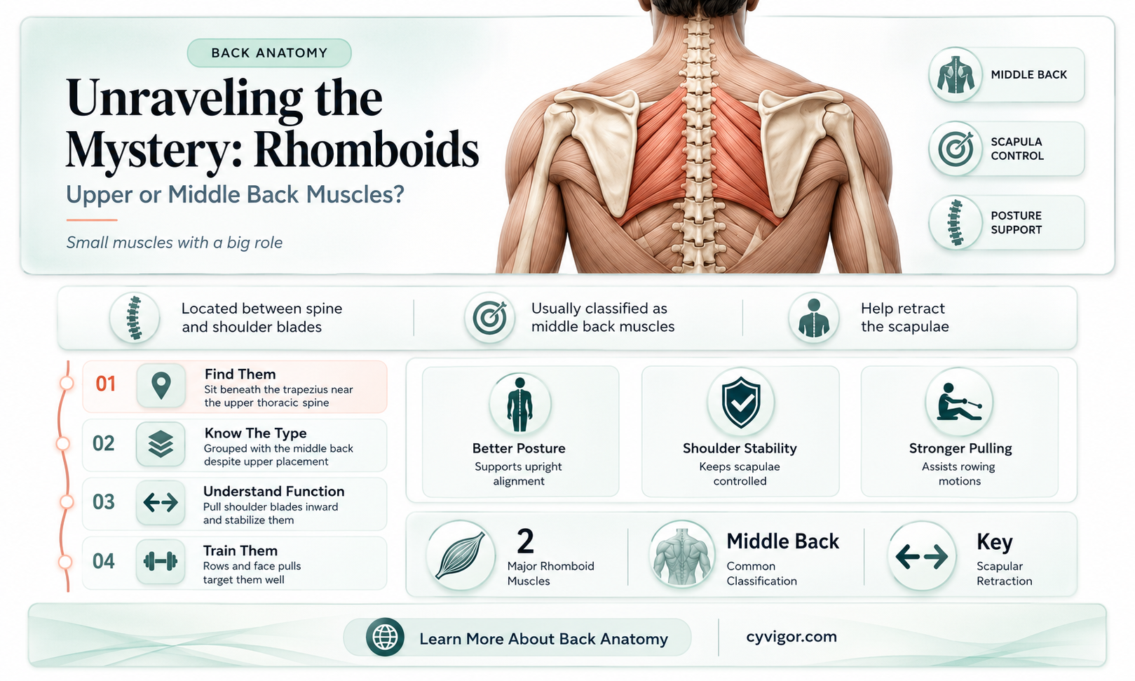 are rhomboids upper or middle back muscles