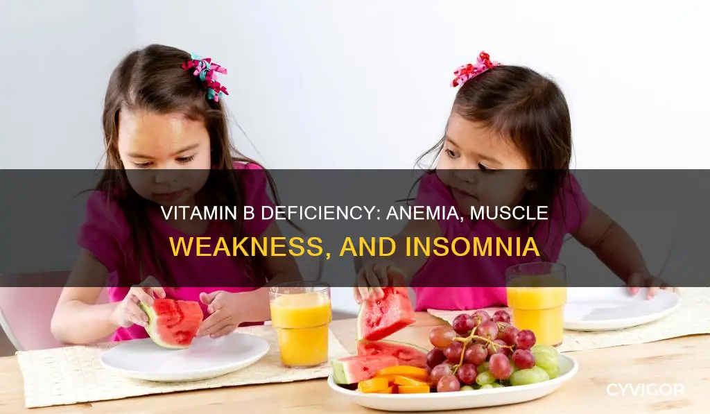 what b vitamin deficiency causes anemia muscle weakness and insomnia