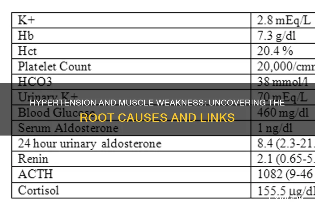 what causes hypertension and muscle weakness