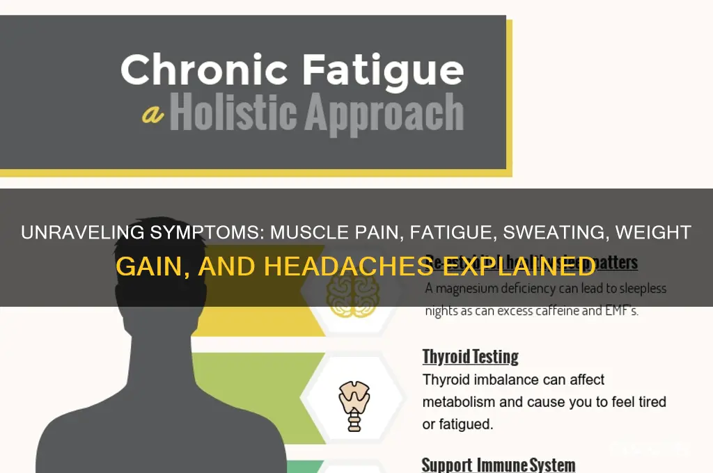 what causes muscle pain tiredness fatigue sweating weightgain and headaches