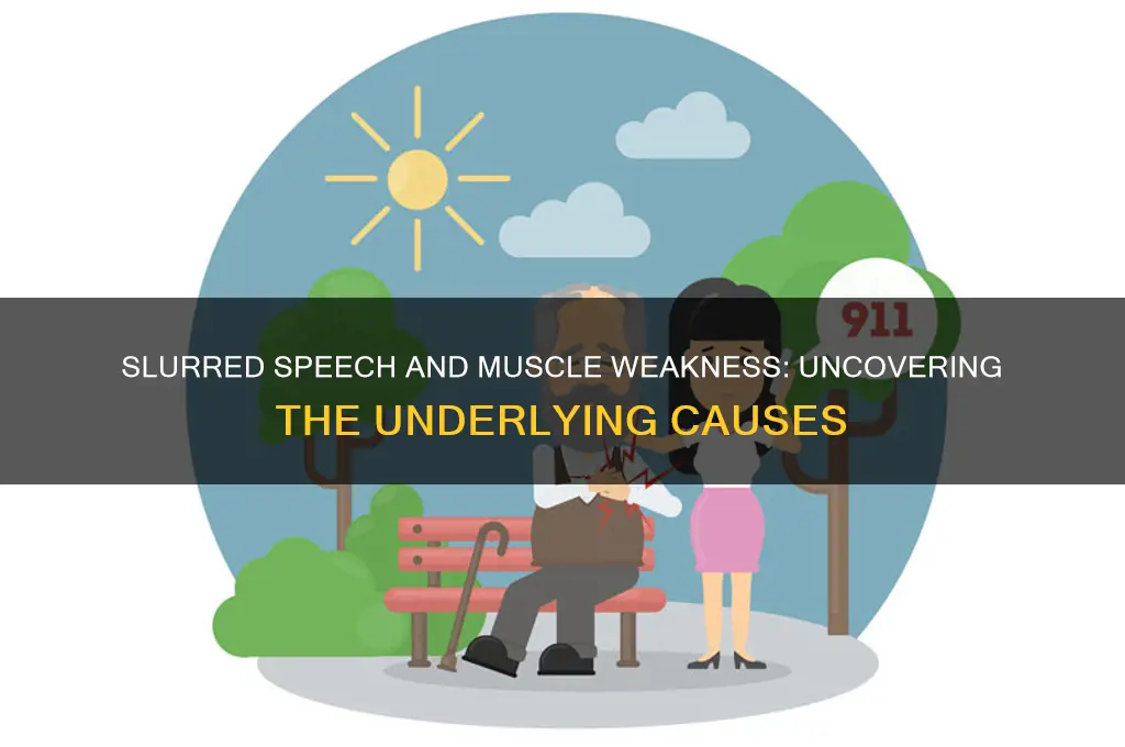 what causes slurred speech and muscle weakness