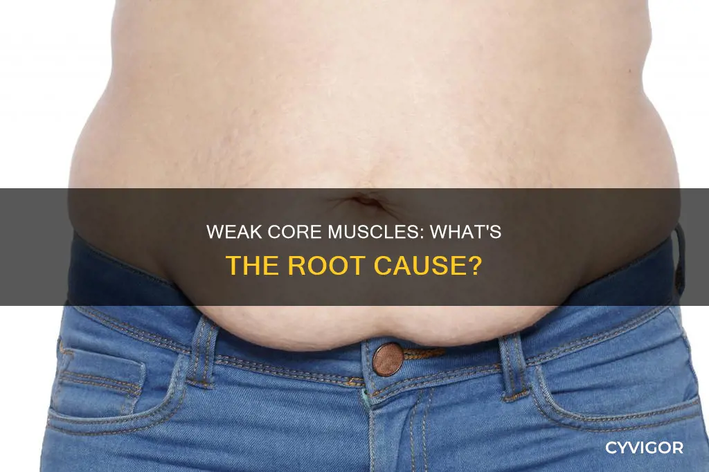 what causes weak core muscles