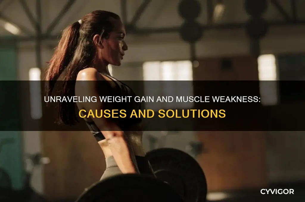what causes weight gain and muscle weakness