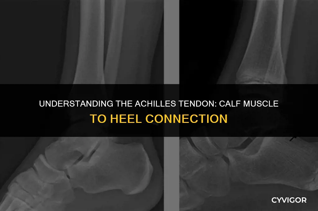 what connective tissue attaches calf muscle to heel