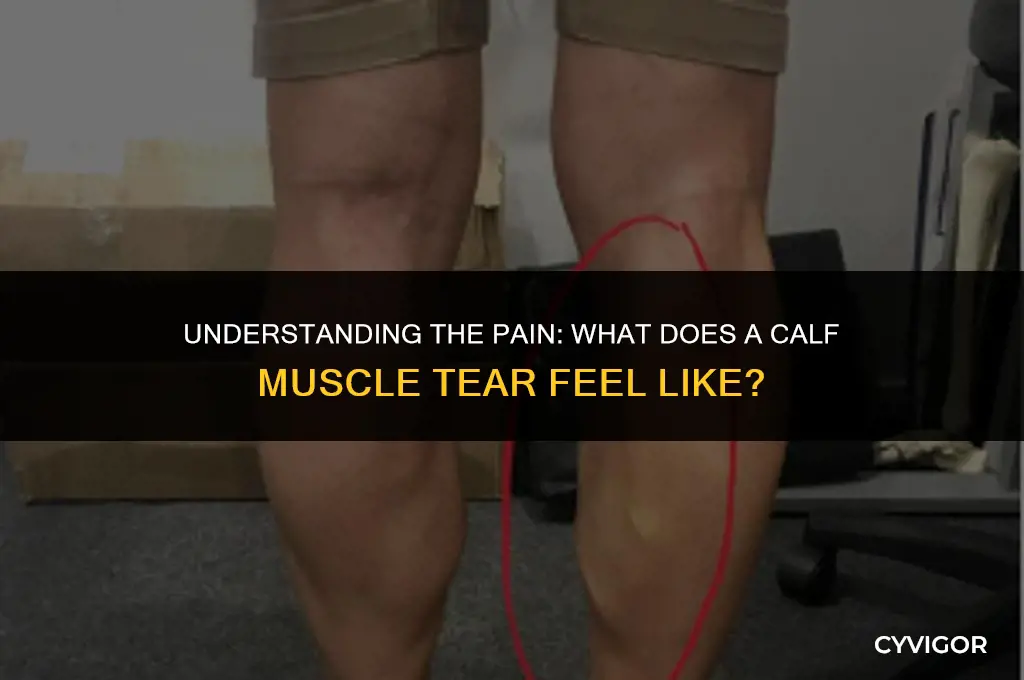 what does a muscle tear feel like calf