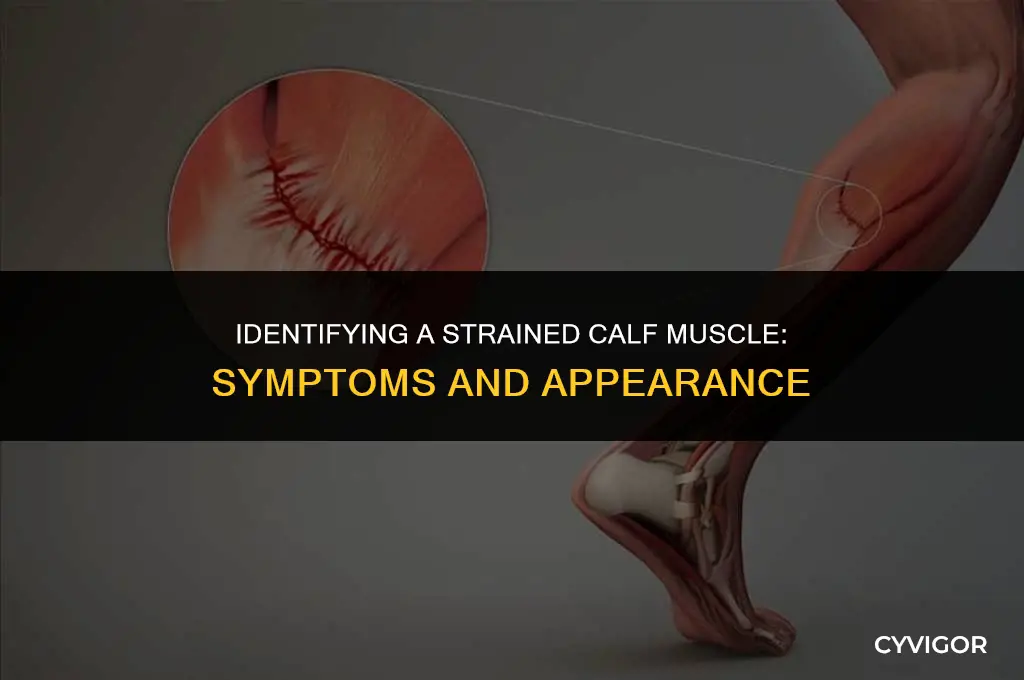 what does a strained calf muscle look like