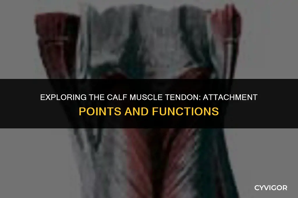 what does the tendon of the calf muscle attatch to