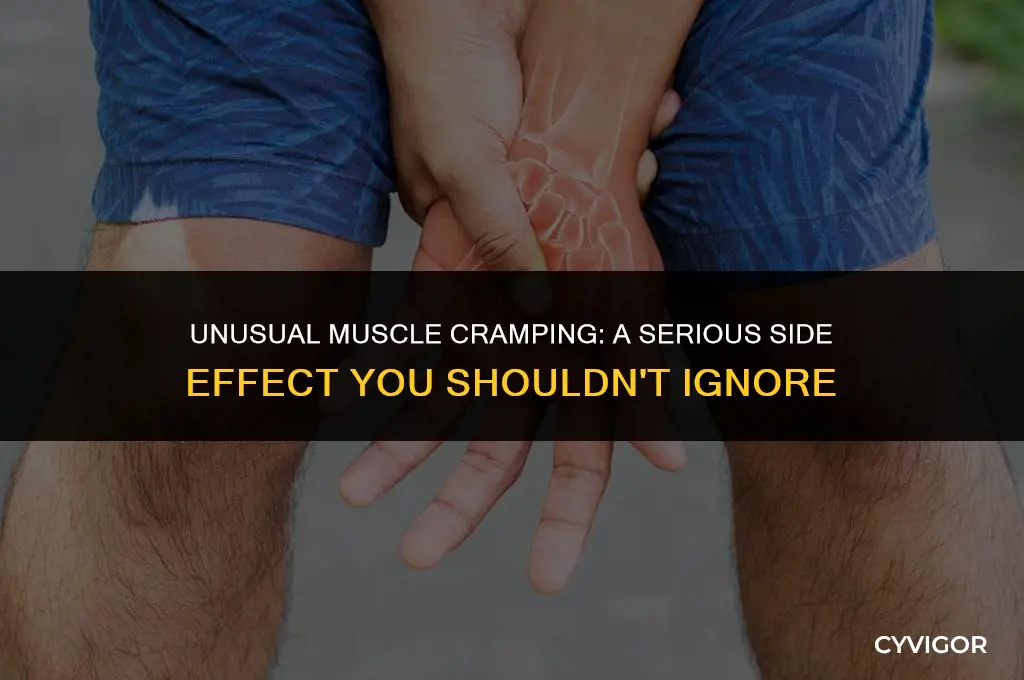 what is unusual muscle cramping as a serious side effect