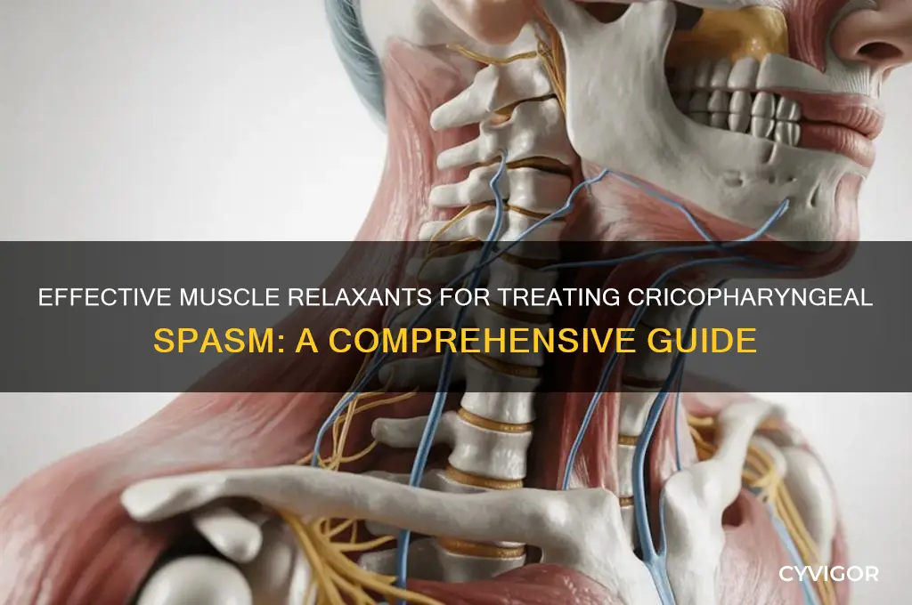 what medicines are muscle relaxers for cricopharyngeal spasm