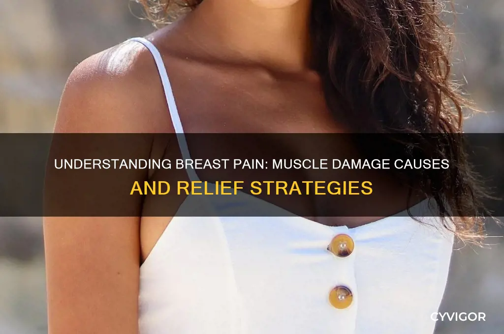 what muscle damage causes breast pain