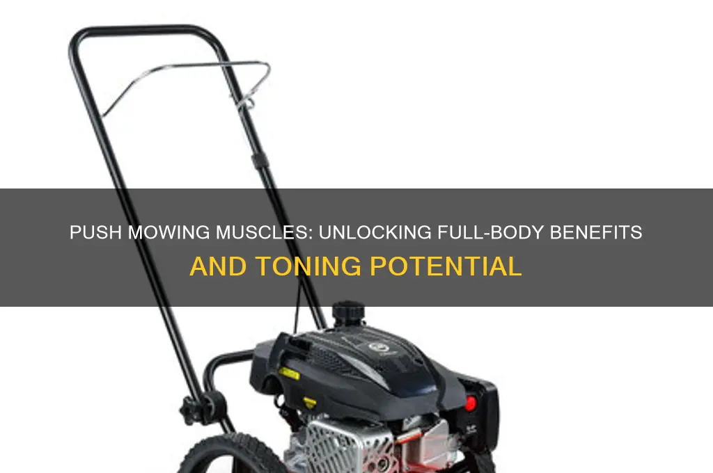 what muscles does push mowing work
