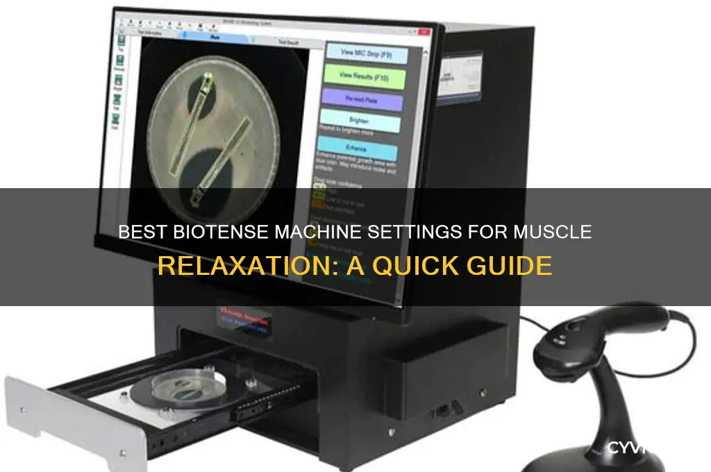 what setting should iuse on biotens machine to relax muscle