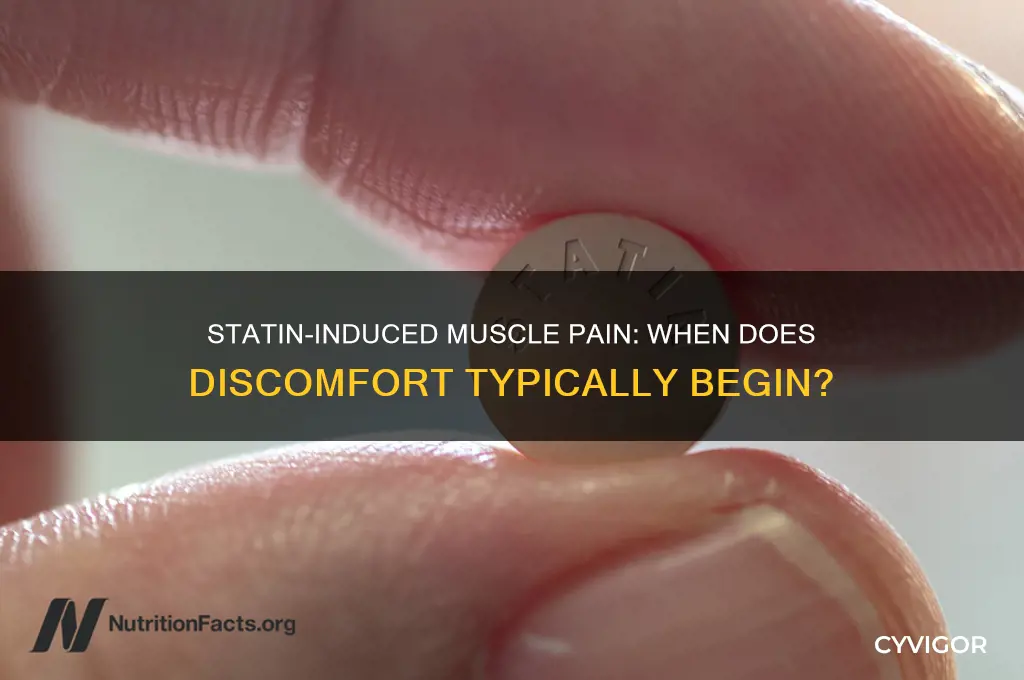 when does muscle pain start with statins