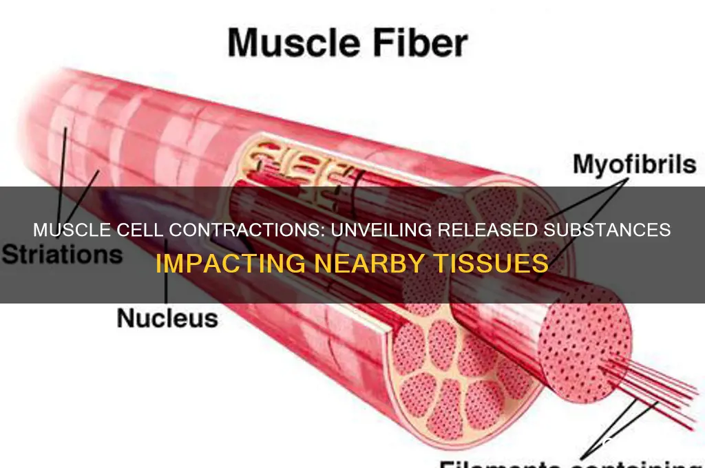 when muscle cells contract they release substances that cause nearby