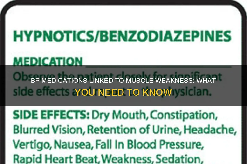 which bp drug causes muscle weakness