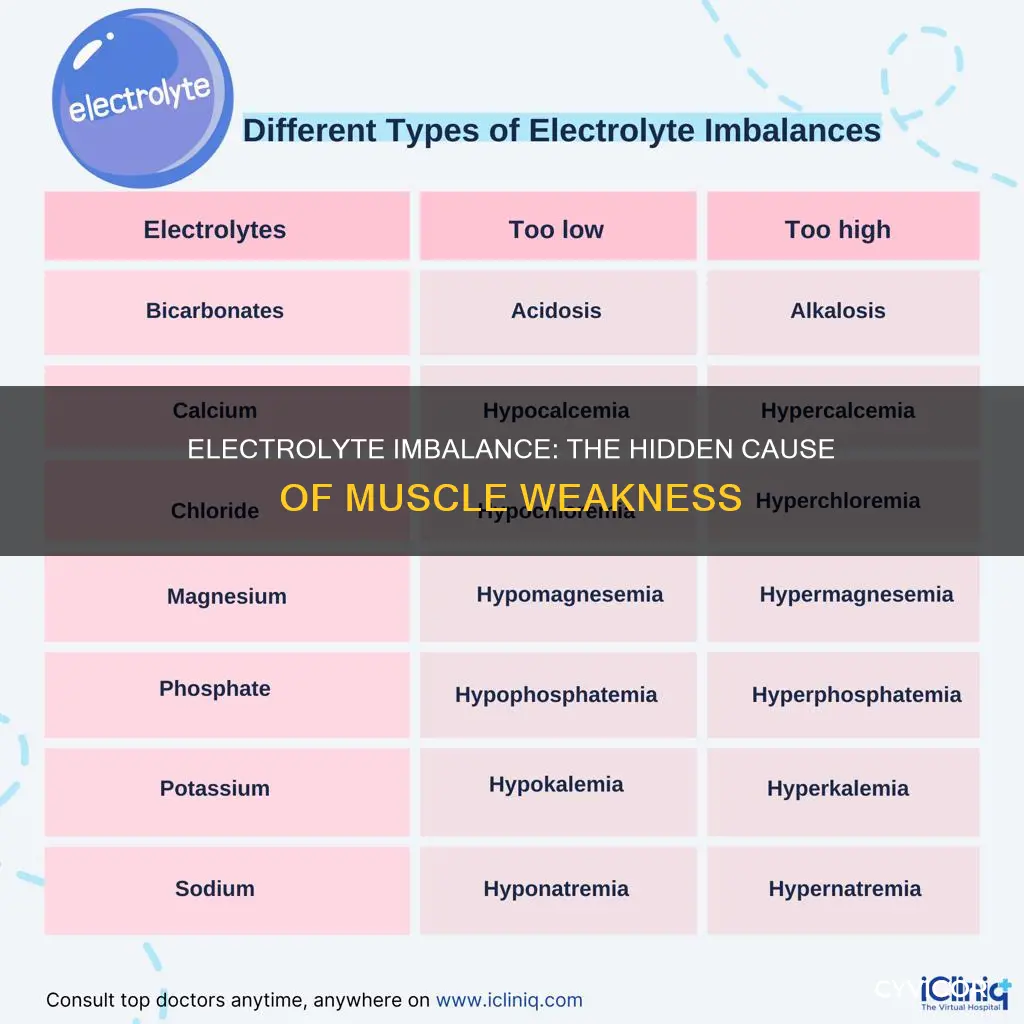 which electrylyte imblance muscle wekaness
