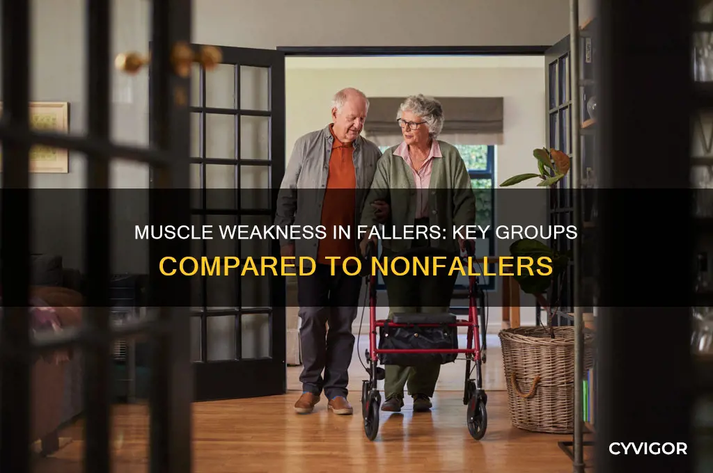 which muscle group s were weaker in fallers vs nonfallers