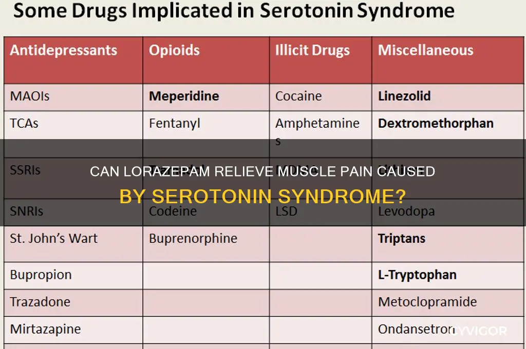 will lorazepam ease the muscle pain of seratonin syndrome