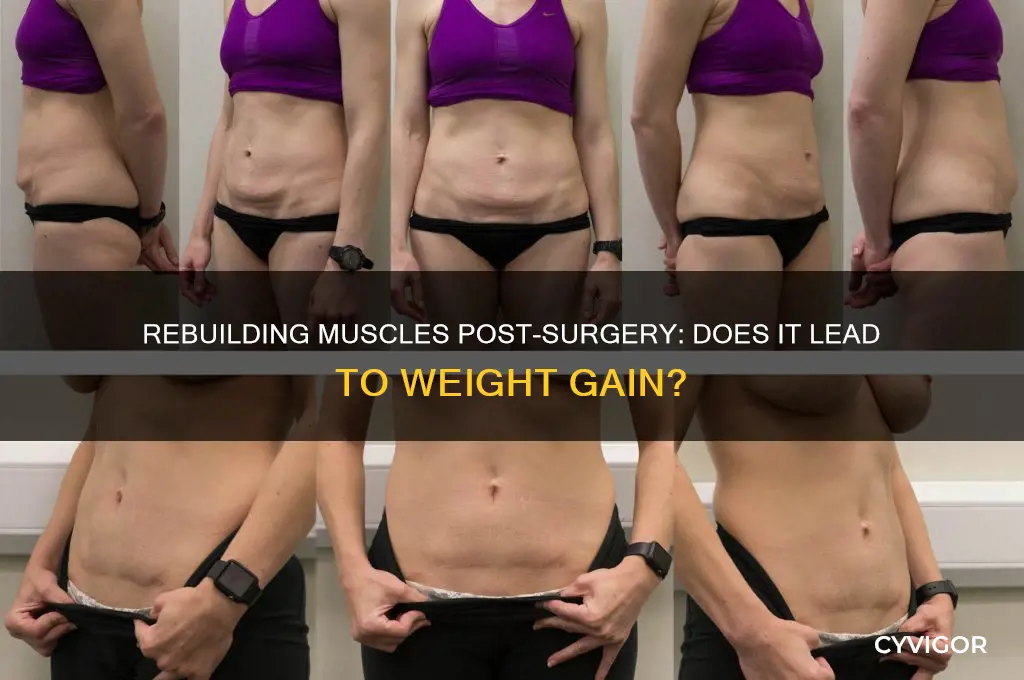 will rebuilding muscles after surgery tend to create weight gain